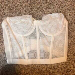 Gelmart‎ Bustier Corset Lace Boning Lingerie Top White 36B
